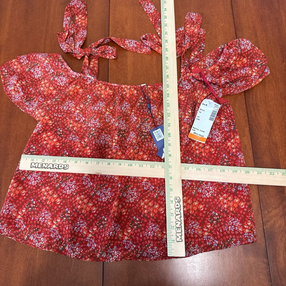 Rebecca Minkoff Red Floral Blouse - Picture 4 of 6